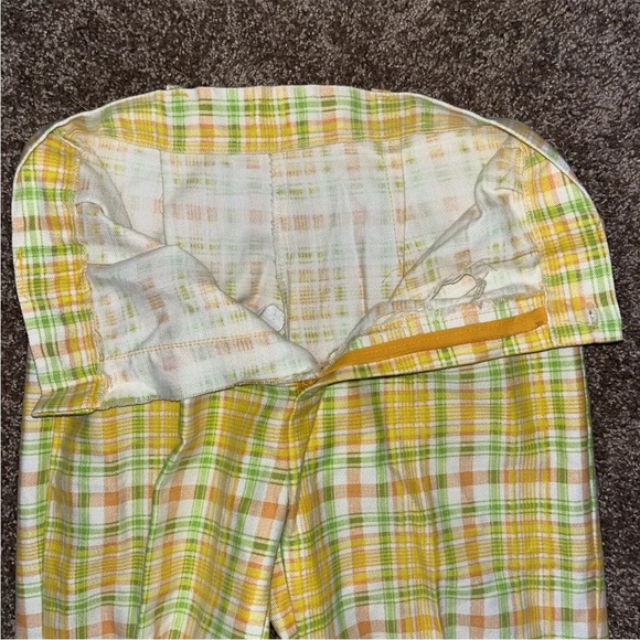 Vintage 1970s Plaid Bell Bottoms Outfit - Yellow/Orange - Women’s - Picture 10 of 11